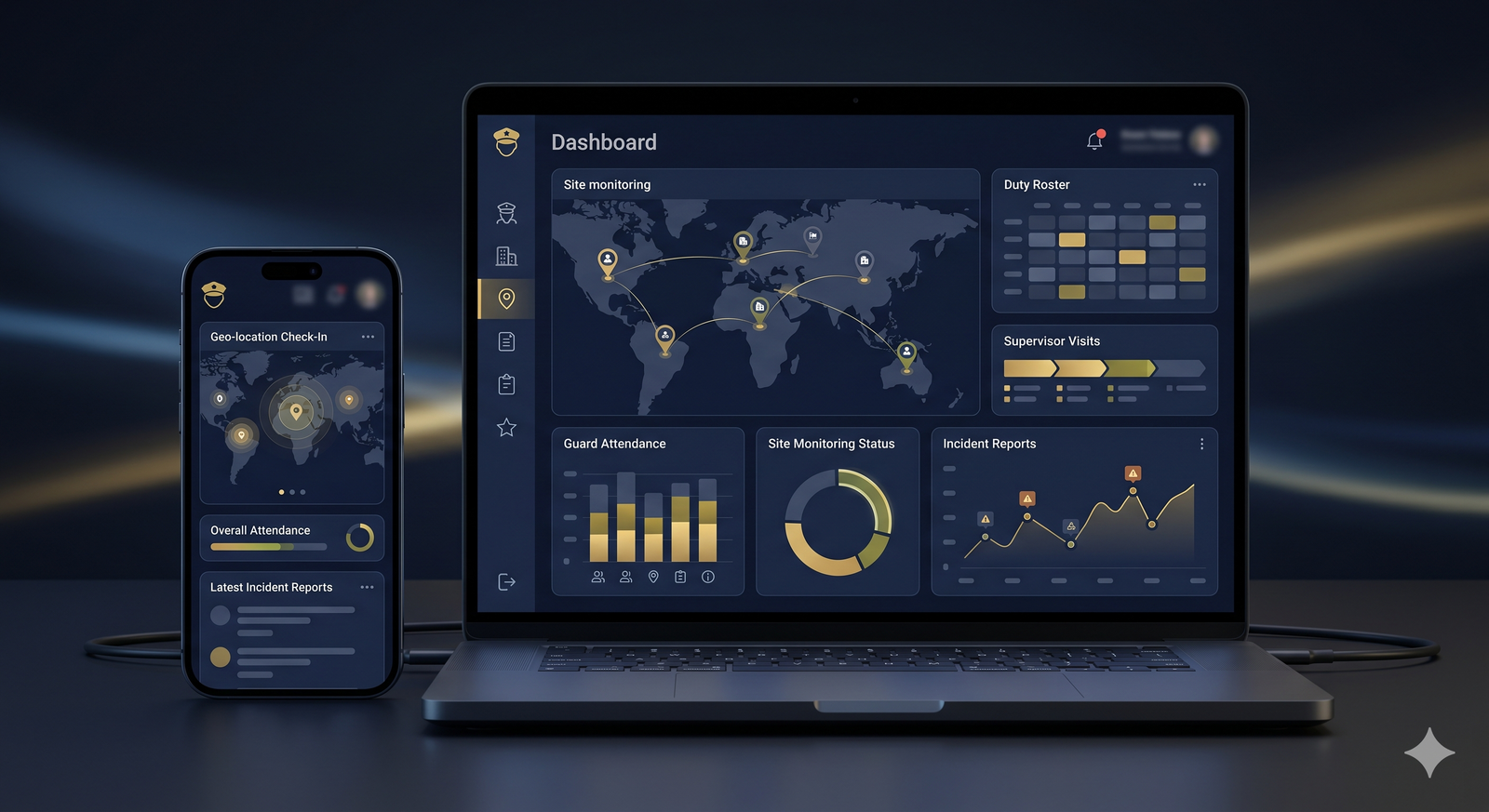 GuardAdda digital attendance and supervisor monitoring dashboard